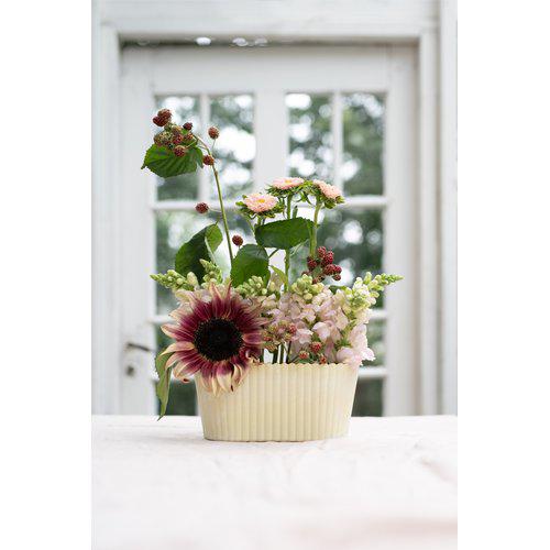 Recycled Plastic Scalloped Oval Plant Pots