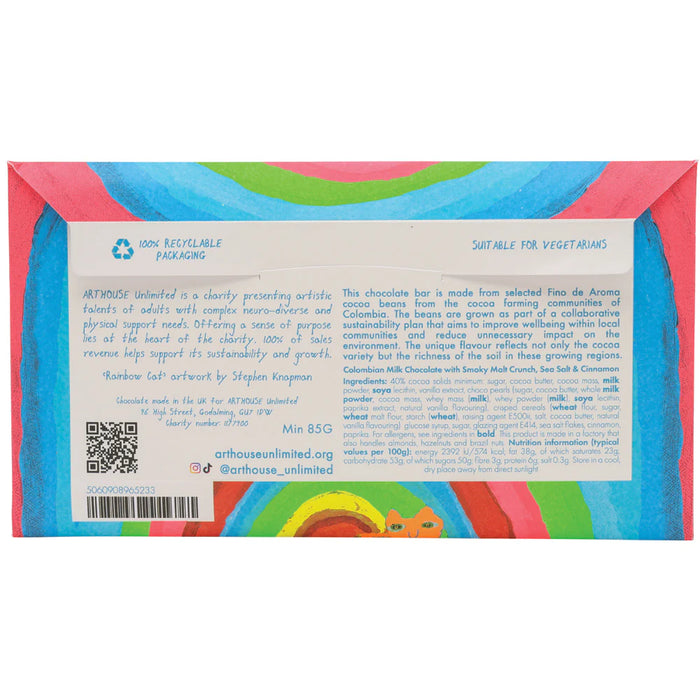 Arthouse Unlimited Milk Chocolate with Smoky Malt Crunch, Sea Salt & Cinnamon