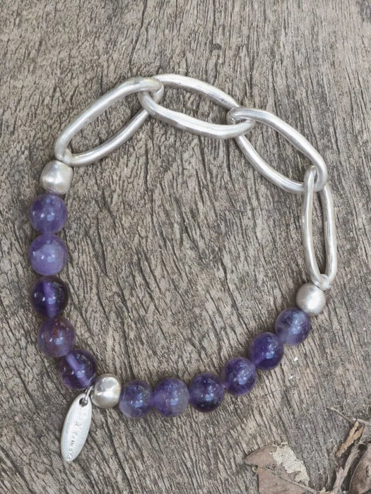 Amethyst Silver Bracelet