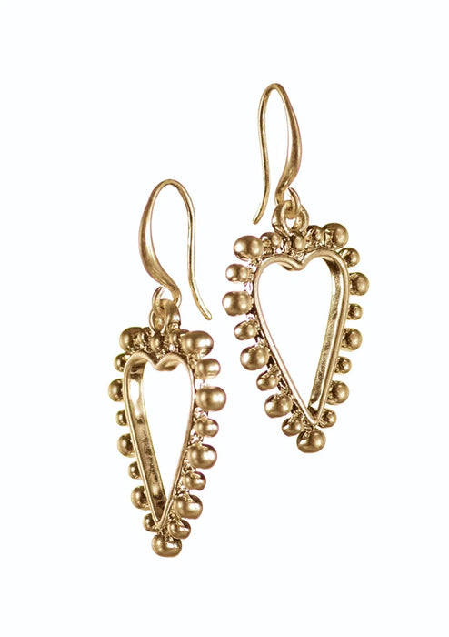 Bobble Heart Frame Earrings