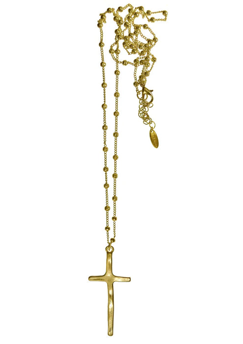 Long Cross on Ball Chain Necklace