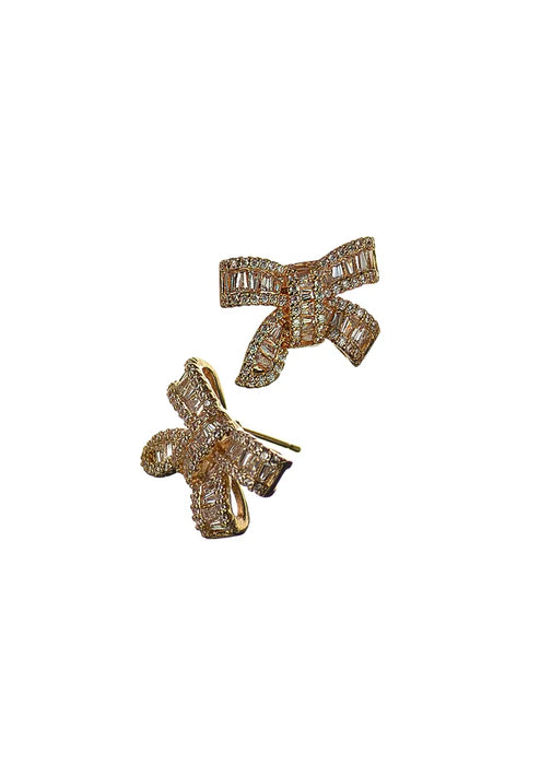 Crystal Bow Stud Earrings