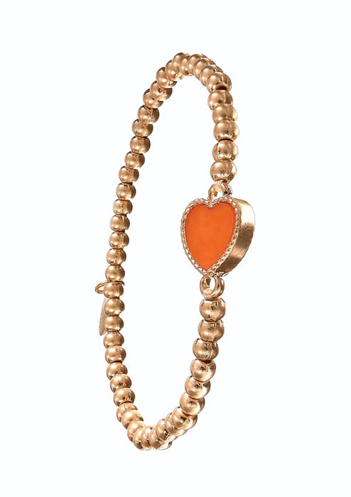 Beaded Bracelets with Heart Charm