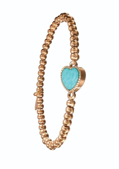 Beaded Bracelets with Heart Charm