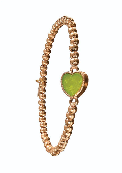 Beaded Bracelets with Heart Charm