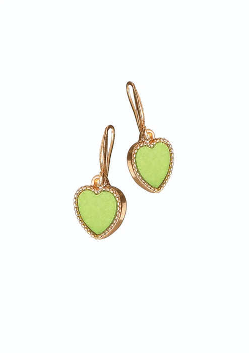 Heart Charm Colour Drop Earrings
