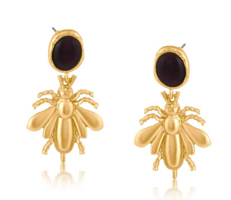 Julia Beetle Drop Statement Earrings