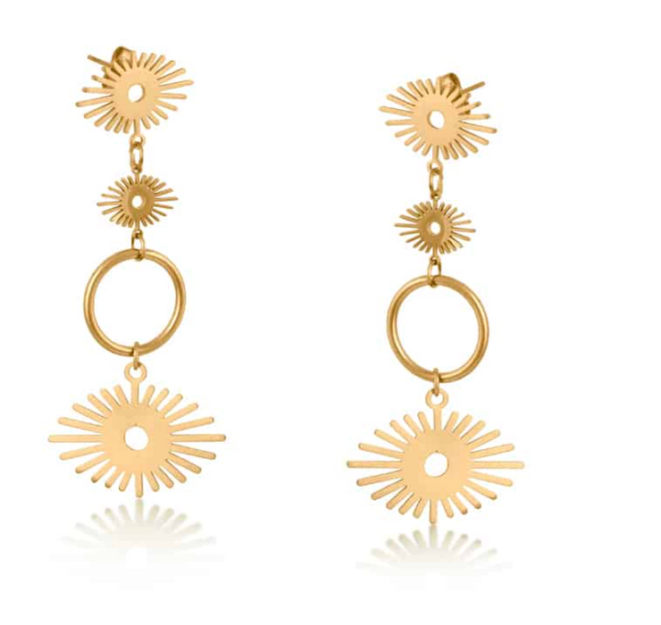 Gold Sunburst Earrings