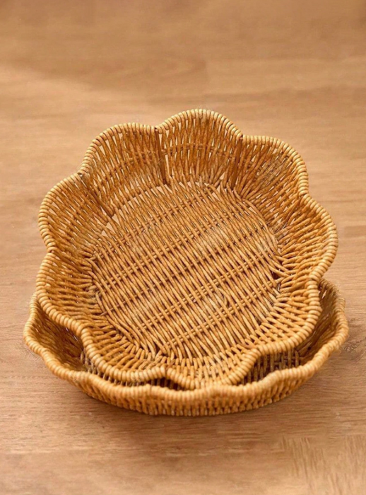 Rattan Flower Basin Bowl Basket