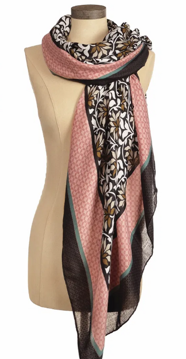 Pink & Floral Scarf