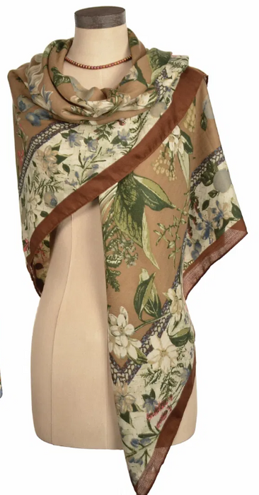 Vintage Autumnal Floral Scarf