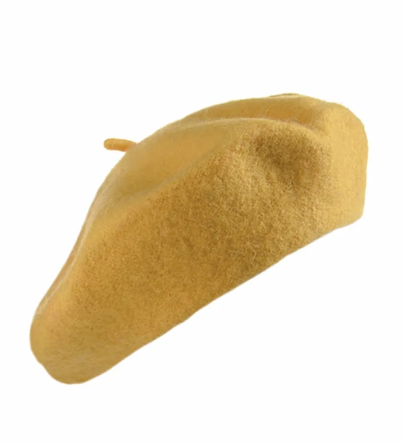 Felted Beret in Mustard