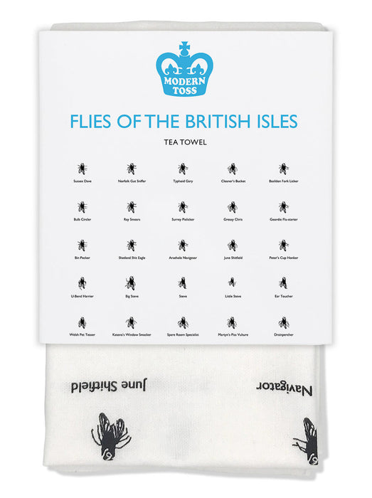 Rude Flies of the British Isles Tea Towel