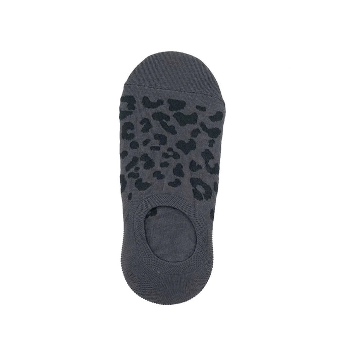 Leopard trainer socks - Charcoal