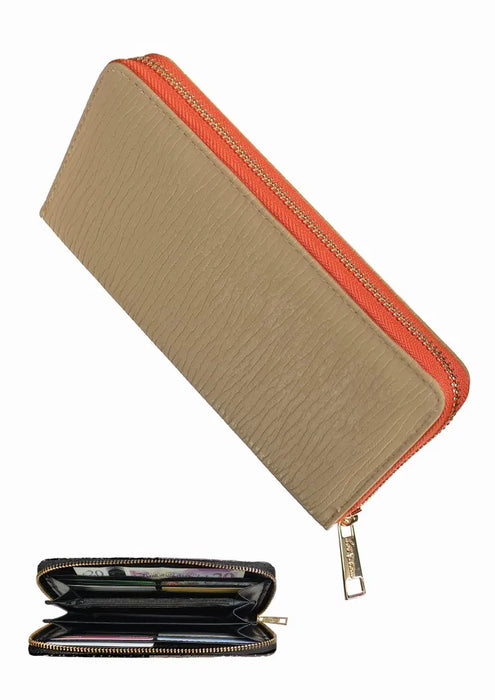 Large Purse with Organiser - Camel/Orange