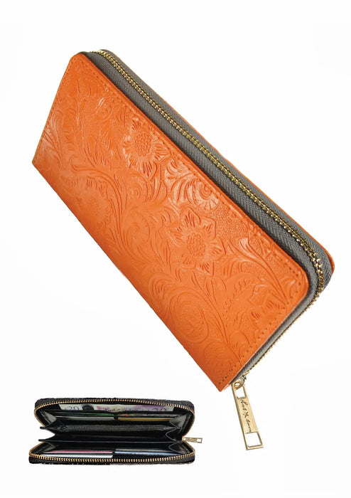 Large Purse with Organiser - Grey/Satsuma Floral