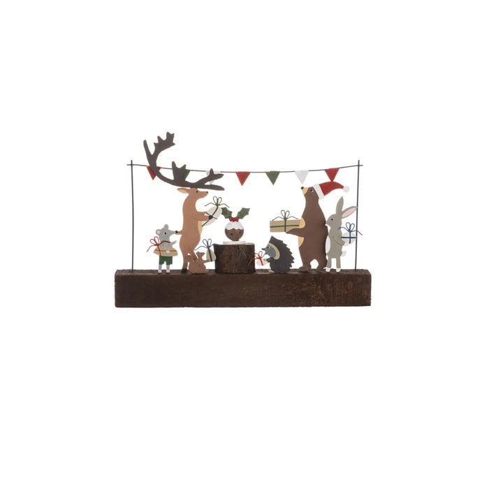 Woodland Party Block Christmas Decoration