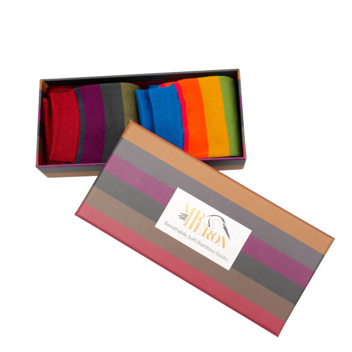 Mr Heron Thick Stripes Socks Box