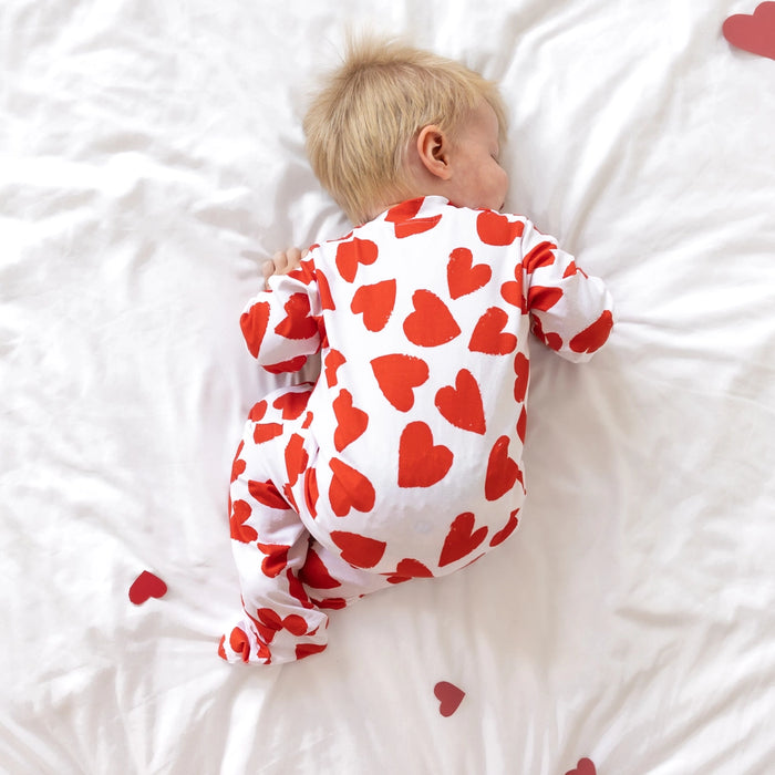 Love Heart Cotton Sleepsuit