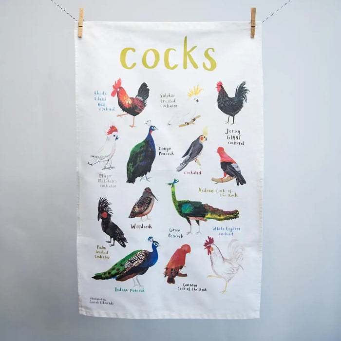 Cocks Bird Cotton Tea Towel