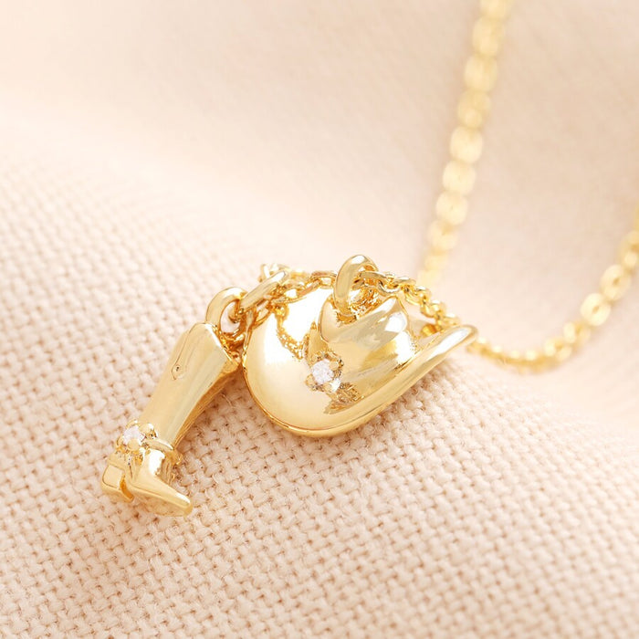 Cowboy Boot & Hat Pendant Necklace