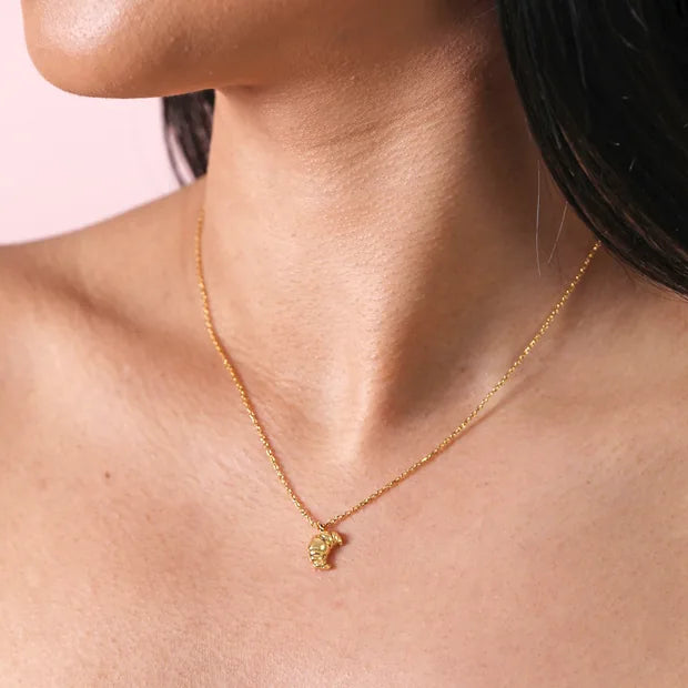 Gold Croissant Pendant Necklace