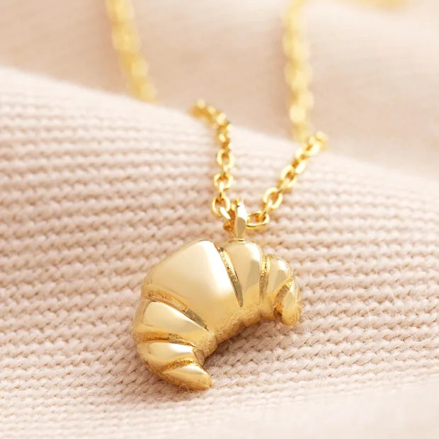 Gold Croissant Pendant Necklace