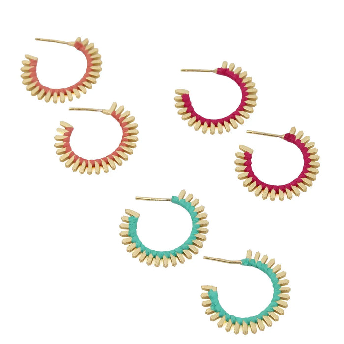 Gold Contrast Fan Earrings