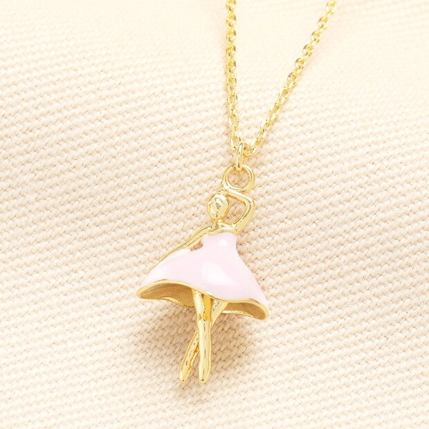 Enamel Ballerina Gold Necklace