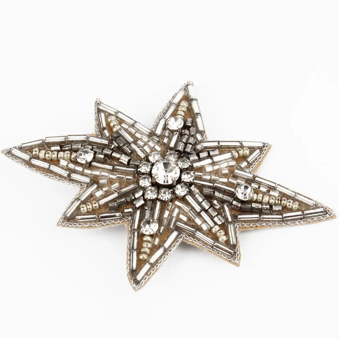 Large Gold/Silver Beaded Star Hair Clip