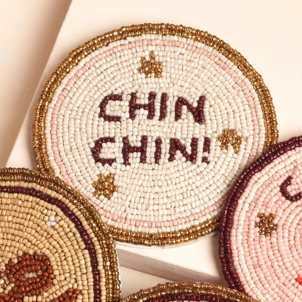 Set of 4 Beaded Party Coasters