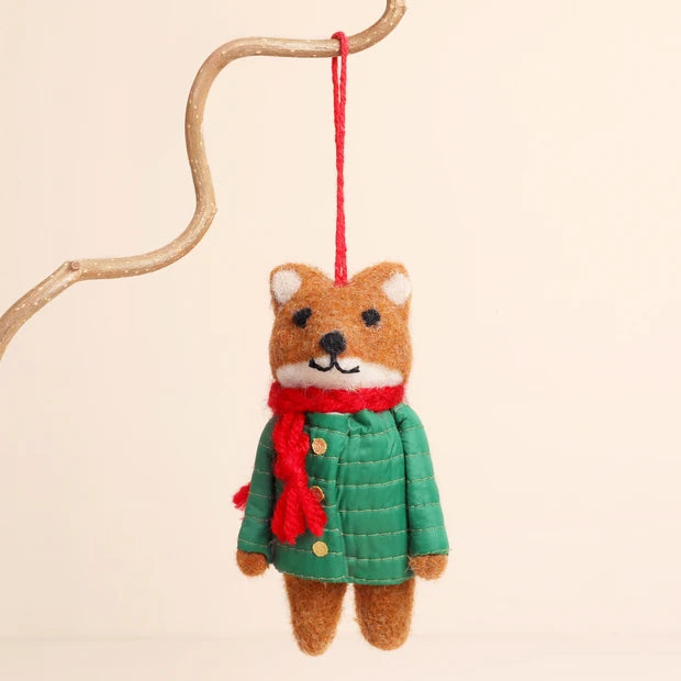 Felt Festive Fox Hanging Decoration