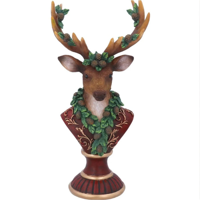 Resin Reindeer Bust with Leaf Garland