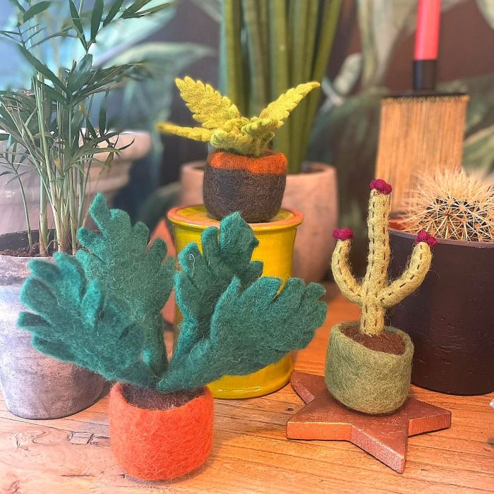 Handmade Felt Miniature Plant Decorations