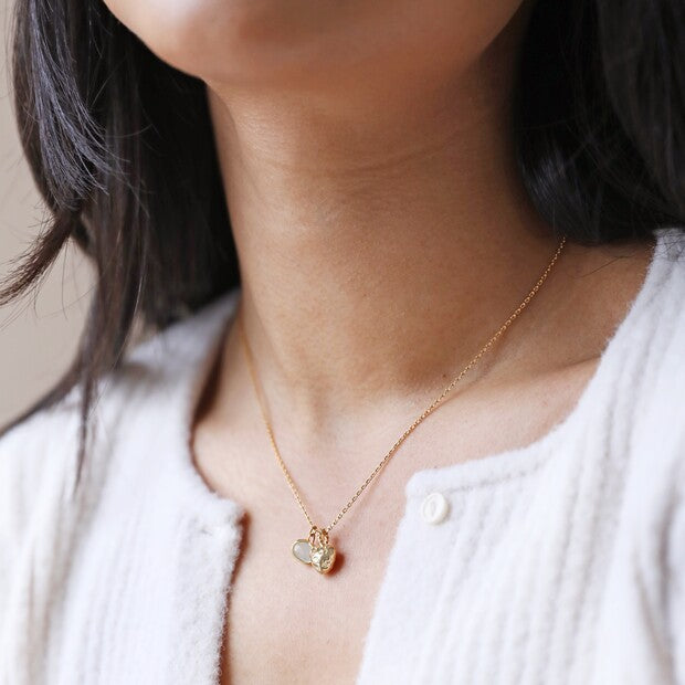 Heart & Moonstone Pendant Necklace