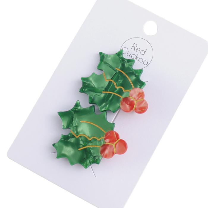 Holly Hair Clips Twin Pack