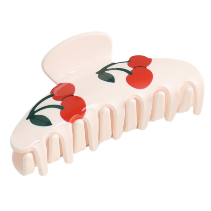 Cherries Cream Claw Clip