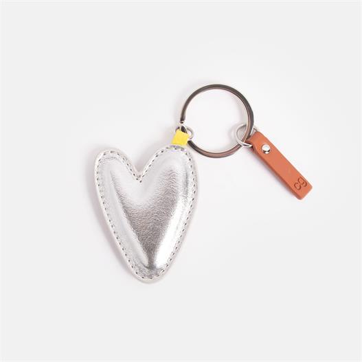 Silver Metallic Heart Keyring