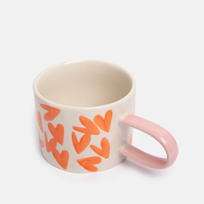 Orange Hearts Ceramic Mug