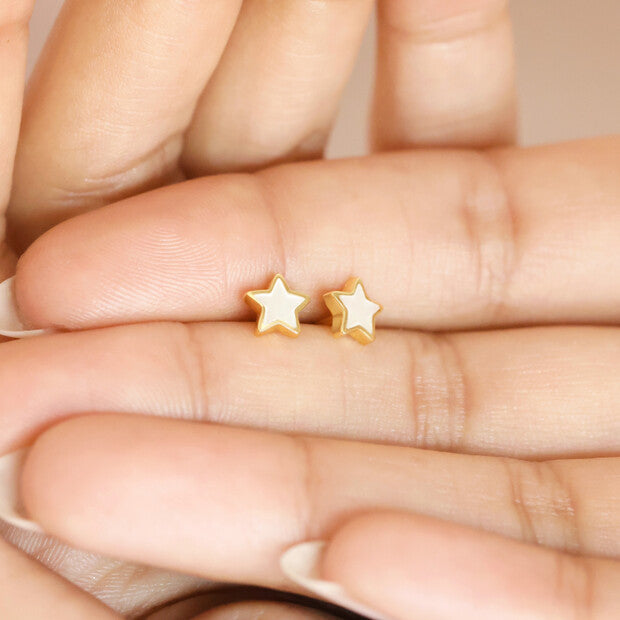 Mother of Pearl Star Stud Earrings