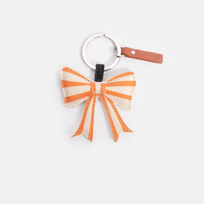 Orange Stripey Bow Keyring