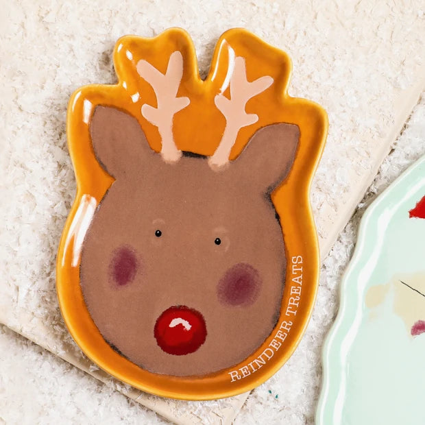 Santa & Reindeer Ceramic Treat Plates