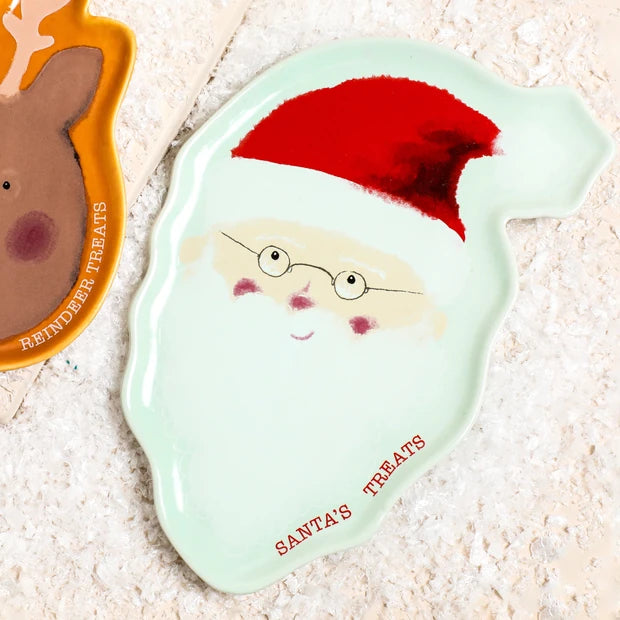 Santa & Reindeer Ceramic Treat Plates
