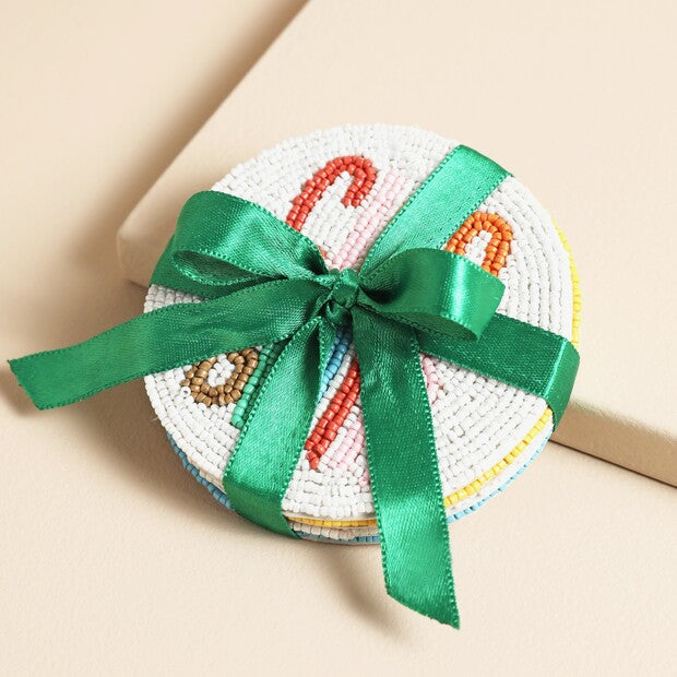 Set of 4 'Ciao Bella' Beaded Coasters