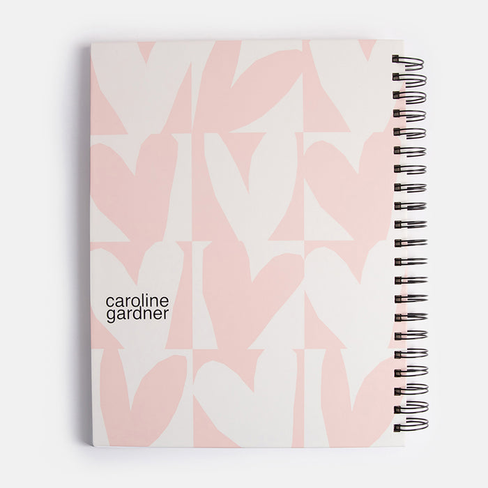 Pink Hearts A4 Spiral Bound Notebook