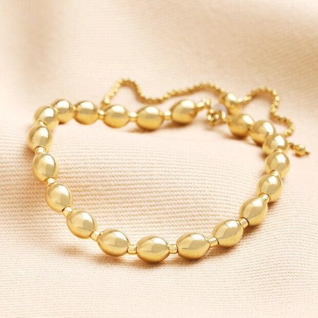 Bubble Ball Chain Gold Bracelet
