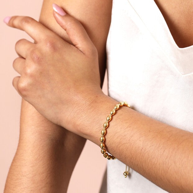 Bubble Ball Chain Gold Bracelet