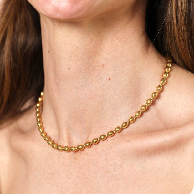 Bubble Ball Chain Gold Necklace