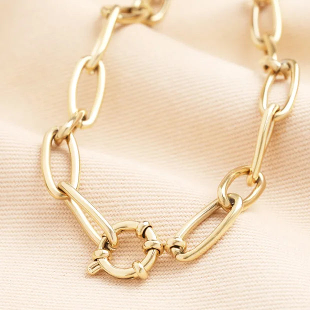 Paperclip Chain Gold Necklace