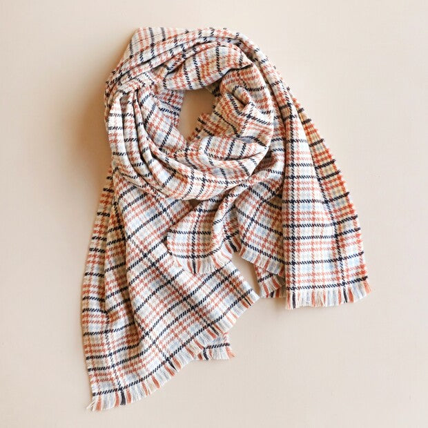 Tan Tartan Winter Scarf